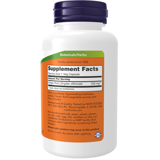 Raíz de Jengibre 550 mg (100 Veg Caps) /Ginger Root 550 mg