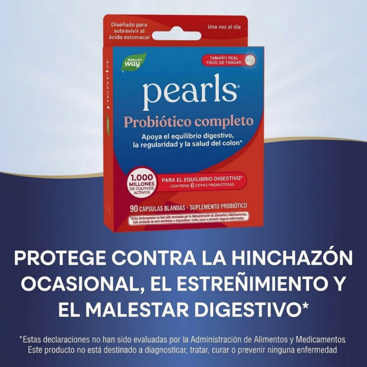 Probiótico Pearls® Complete - Salud Digestiva - Mil Millones de Cultivos - 30 Cápsulas Blandas