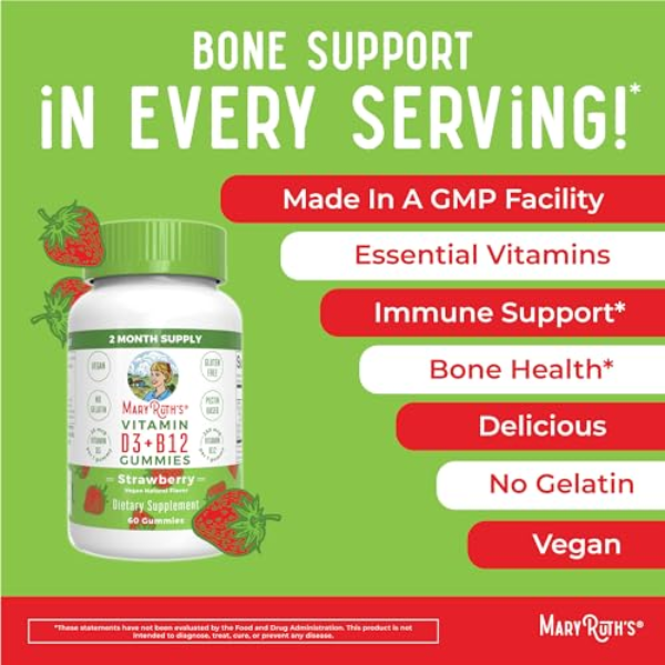 D3 + B12 Gomitas, Fresa (60gomitas) / Vitamin D3+B12 Gummies, Strawberry, (60ct)