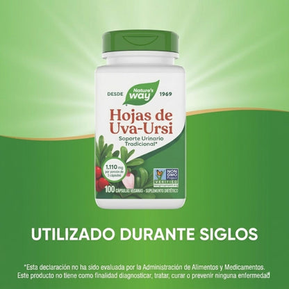 Uva Ursi - Hojas - 1,110mg - 100 Cápsulas Veganas