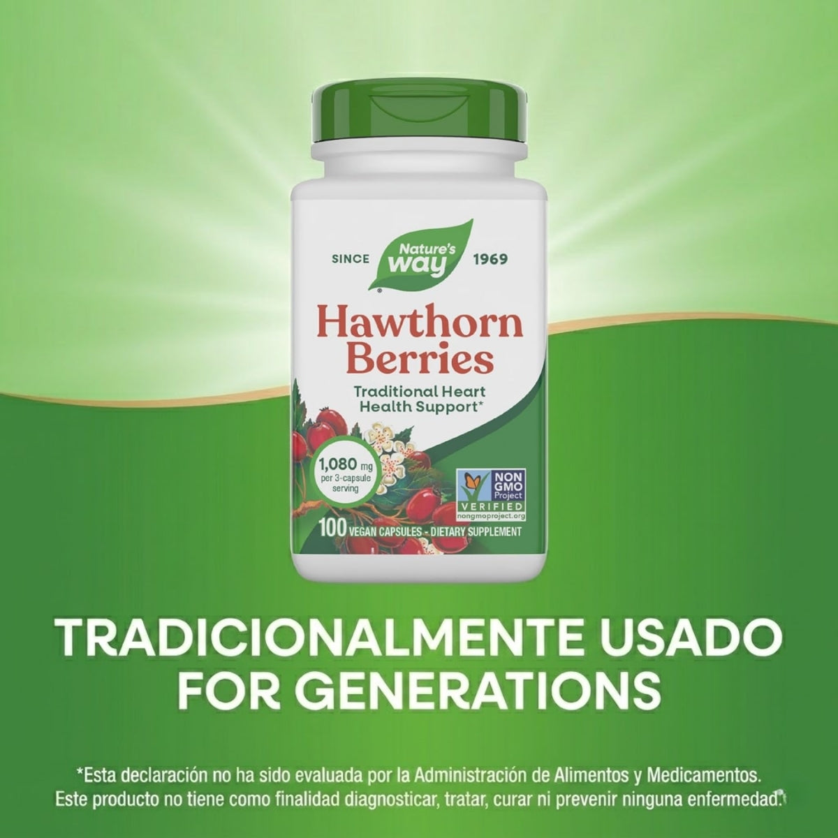 Espino - Bayas - 1,080mg - 100 Cápsulas Veganas