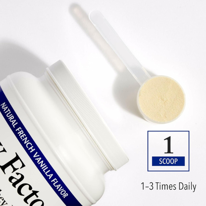 Whey Factors® Proteína en Polvo de Buey Alimentado con Pasto  – Vainilla Francesa 2 lb, Natural Factors