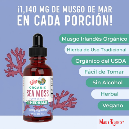 Gotas Líquidas de Musgo Marino Orgánico (30ml) / Sea Moss Drops, Org, (1oz)
