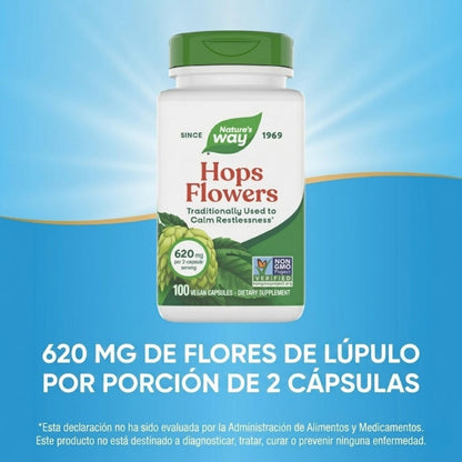 Lúpulo - Flores - 620mg - 100 Cápsulas Veganas