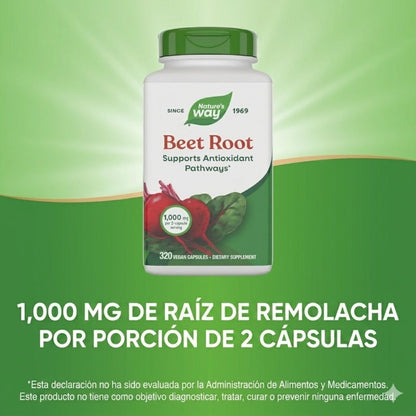 Betabel - Raíz - 1,000mg - 320 Cápsulas Veganas