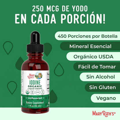 Gotas líquidas de yodo naciente (30ml) / Iodine Drops, Unflavored, Org, 1 oz