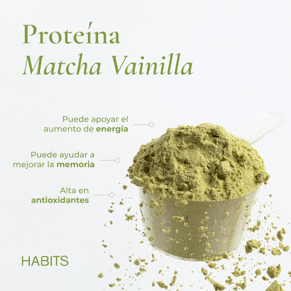 Proteina Probiotica sabor Matcha Vainilla (488 gr), Habits