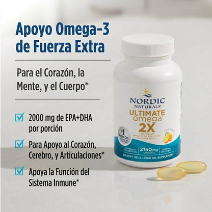 Ultimate Omega 2X Sabor Limón (60 softgels), Nordic Naturals