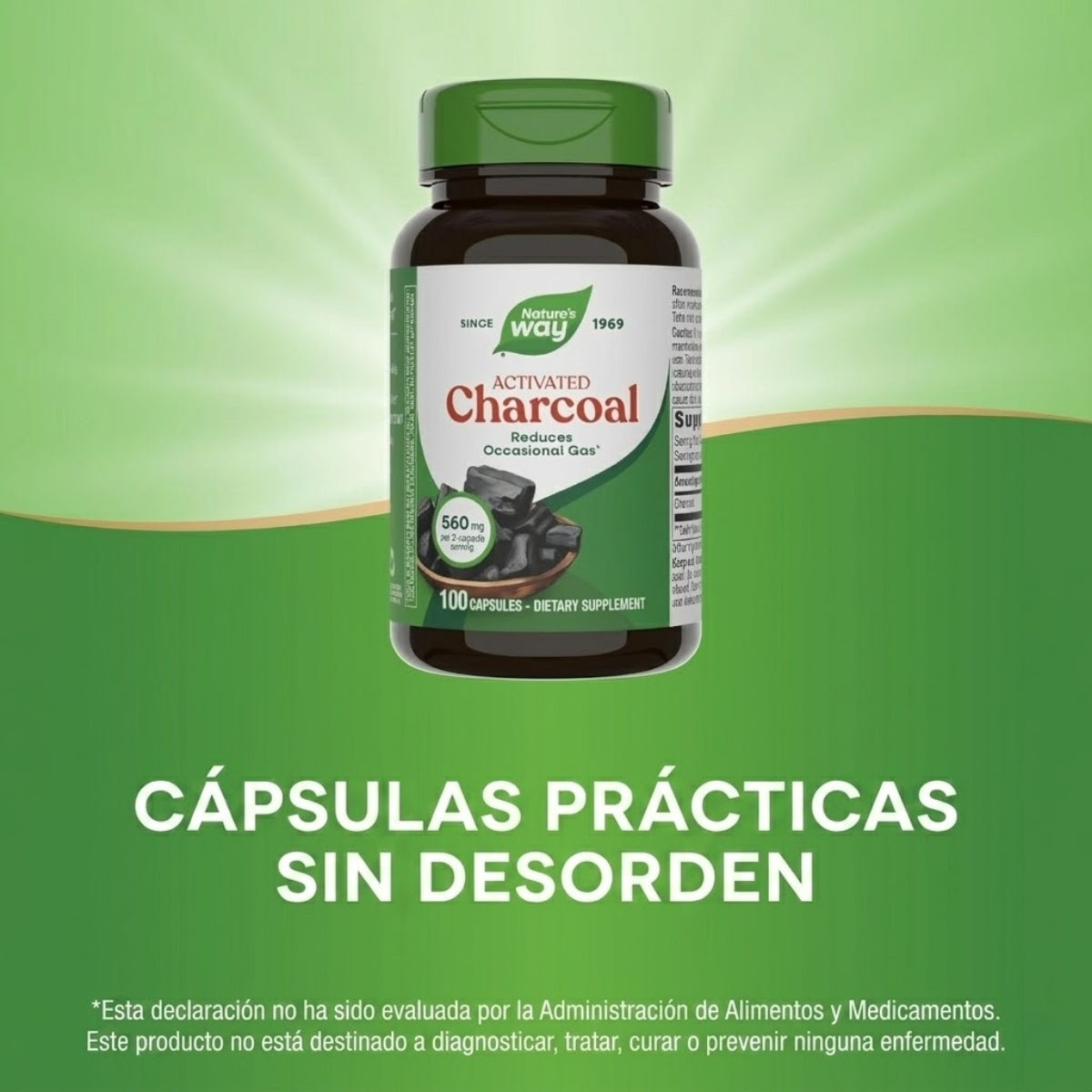 Carbón Activado - 560mg - 100 Cápsulas