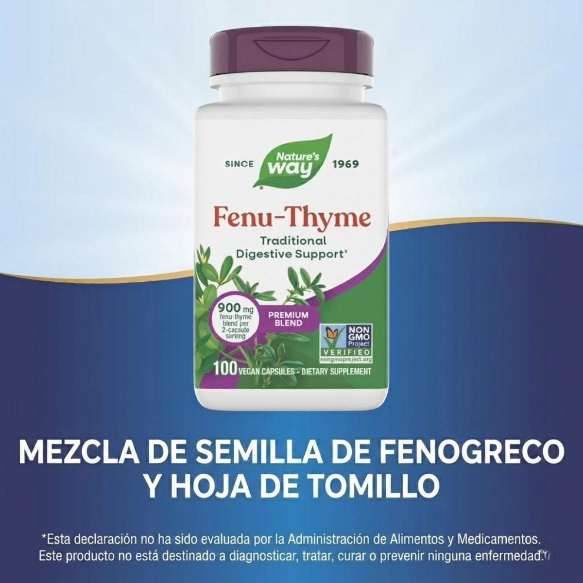 Fenu-Thyme - Mezcla Premium - 900mg - 100 Cápsulas Veganas