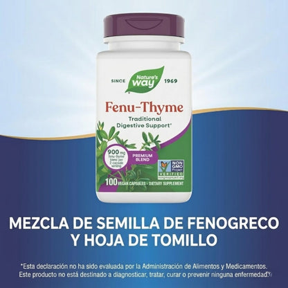 Fenu-Thyme - Mezcla Premium - 900mg - 100 Cápsulas Veganas