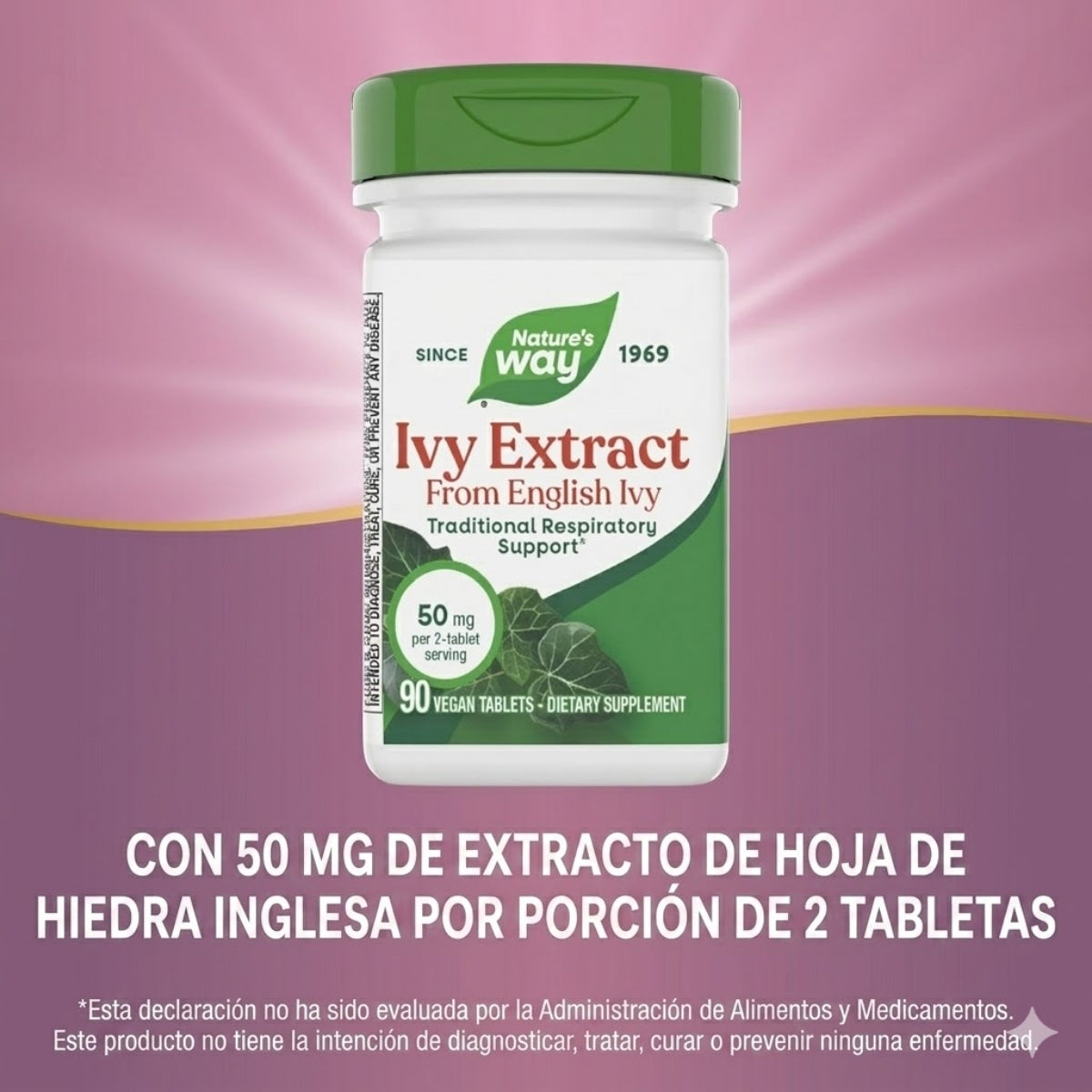Hiedra Inglesa - Extracto - 50mg - 90 Tabletas Veganas