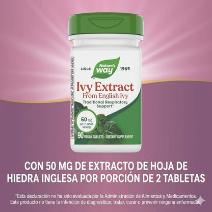 Hiedra Inglesa - Extracto - 50mg - 90 Tabletas Veganas