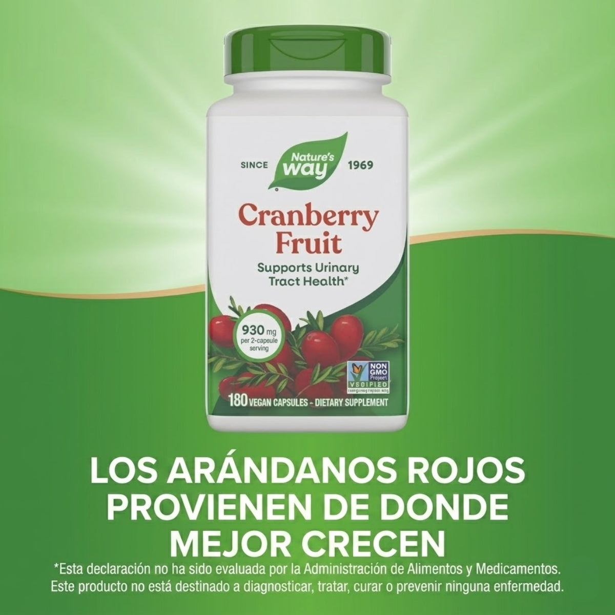 Arándano Rojo - Fruto - 930mg - 180 Cápsulas Veganas