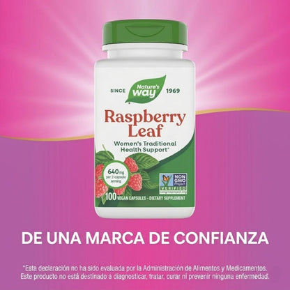 Hoja de Frambuesa, 640mg (100 veg caps) Salud Femenina, Nature's Way