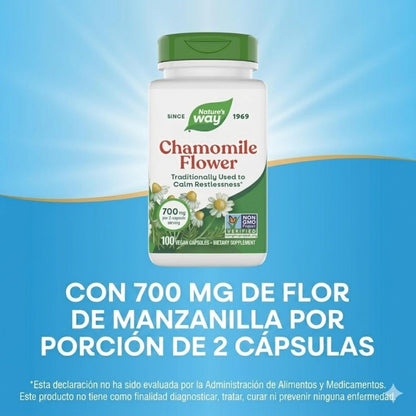 Manzanilla - Flor - 700mg - 100 Cápsulas Veganas