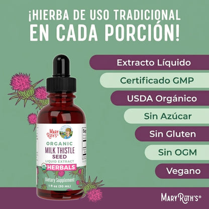 Gotas de cardo mariano orgánico (30ml) / Milk Thistle Drops, Org, (1oz)