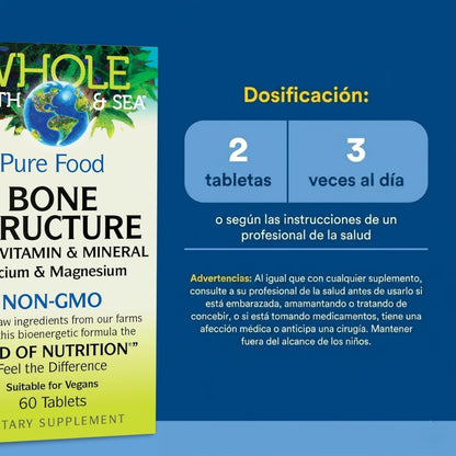 Whole Earth & Sea® Multivitaminico & Mineral para la Estructura Osea 60 tab, Natural Factors