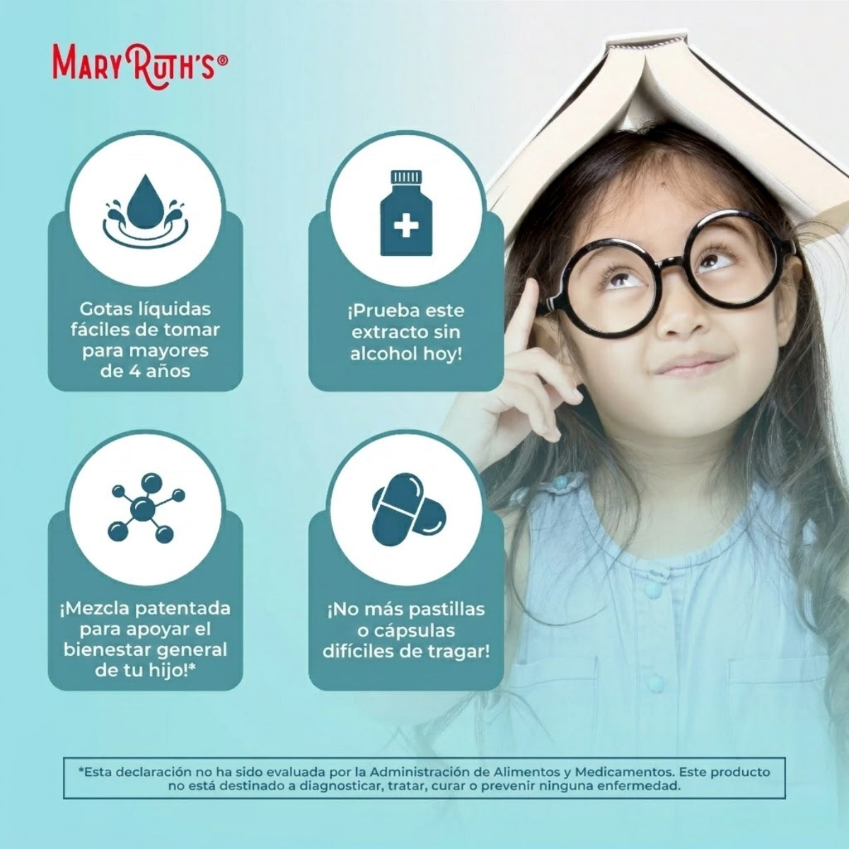 Gotas orgánicas para el Enfoque y la Atención de Niños (1 fl oz/30ml), Mary Ruth´s