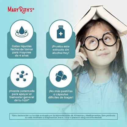 Gotas orgánicas para el Enfoque y la Atención de Niños (1 fl oz/30ml), Mary Ruth´s