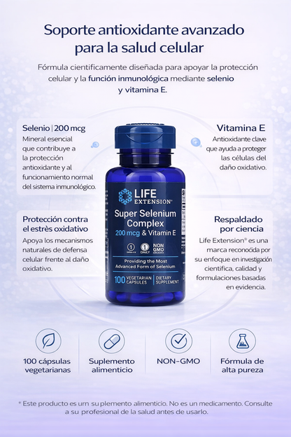 Super selenio y vitamina E, 200 mcg (100 vcaps) / Super Selenium Complex 200 mcg (100 vcaps)