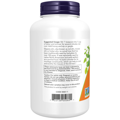 Polvo de olmo resbaladizo 113g / Slippery Elm powder 4 oz