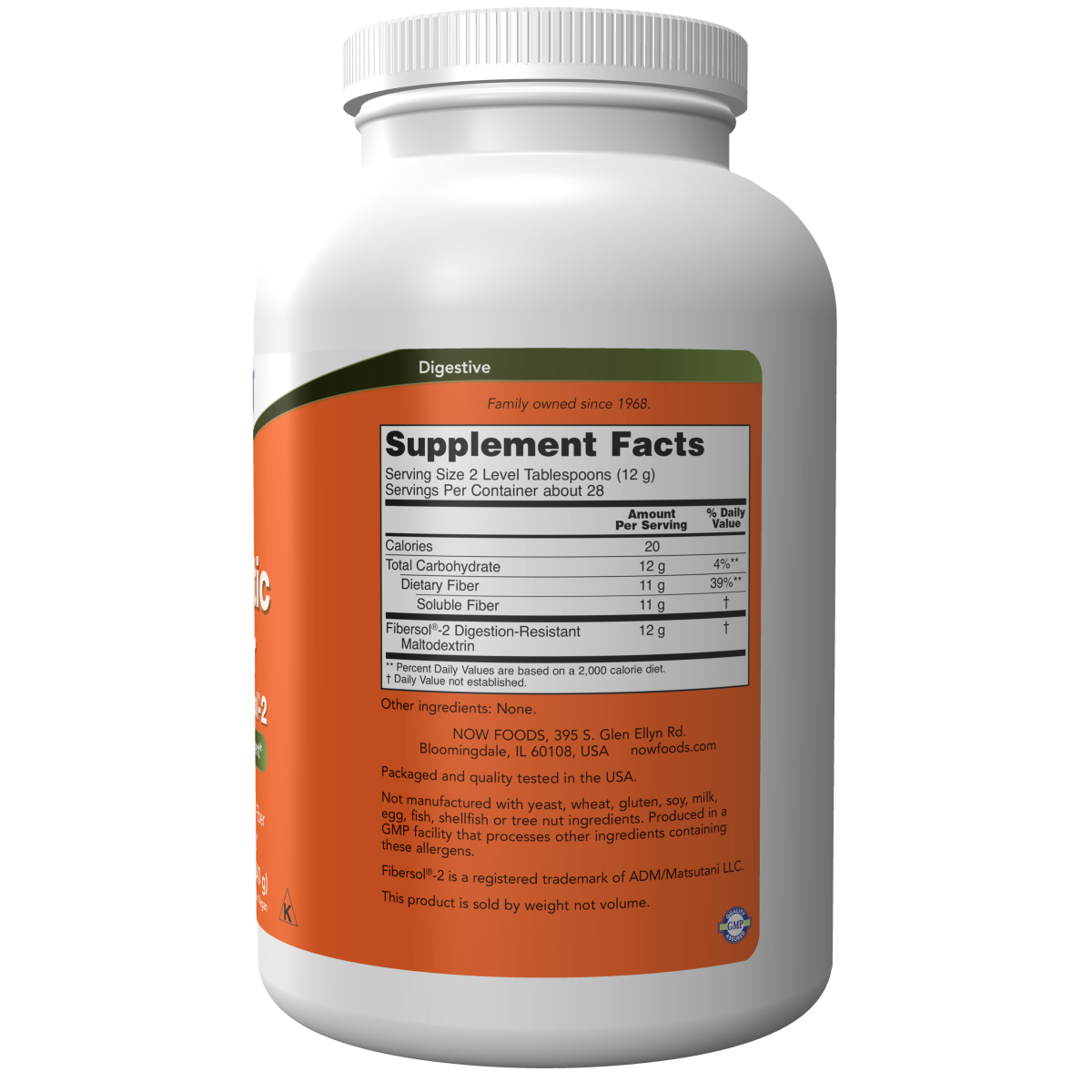 Fibra prebiótica enpolvo Fibersol®-2 (12 Oz)/ Prebiotic Fiber with Fibersol®-2 Powder