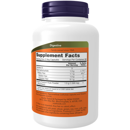 Plantago Psyllium Fibra Natural  500mg (200 Vcaps)/ Psyllium Husk 500 mg