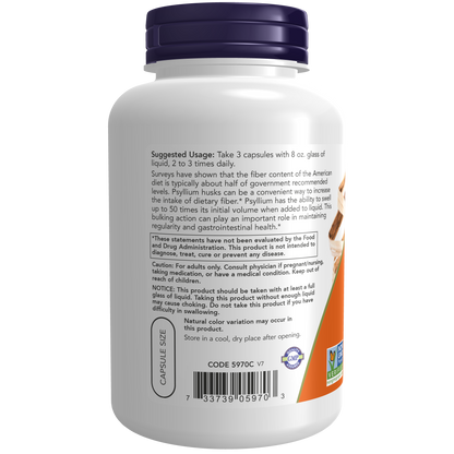 Plantago Psyllium Fibra Natural  500mg (200 Vcaps)/ Psyllium Husk 500 mg