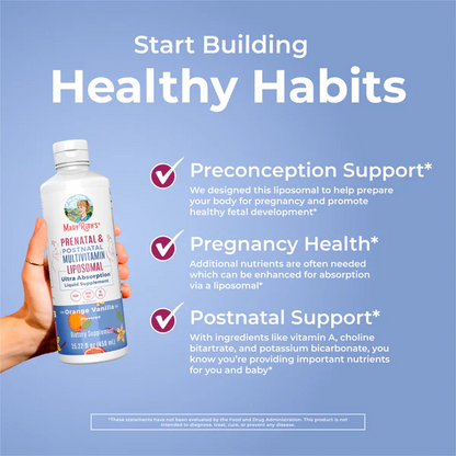 Multivitamínico liposomal prenatal y posnatal 15.22oz (450.10ml) / Prenatal Postnatal Multivitamin Liposomal, Orange Vanilla, (15.22oz)