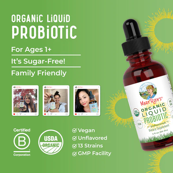 Probiótico Líquido Orgánico (60ml) / Probiotic Drops, Unflavored, Org, (2oz)