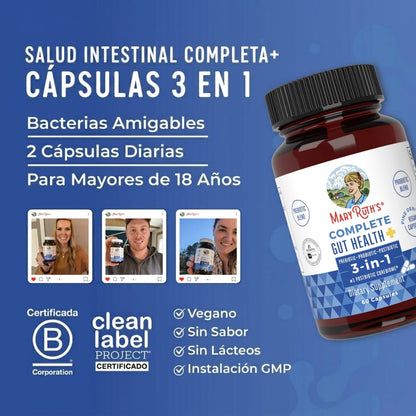 Salud Intestinal Completa+ (60 capsules), Mary Ruth´s