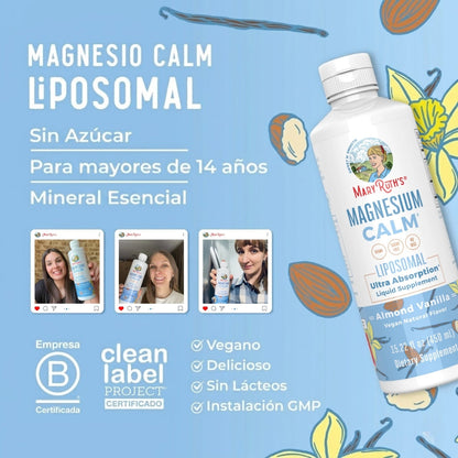 Magnesio Liposomal, Almendra y Vainilla, (15.22 fl oz/450ml), Mary Ruth´s