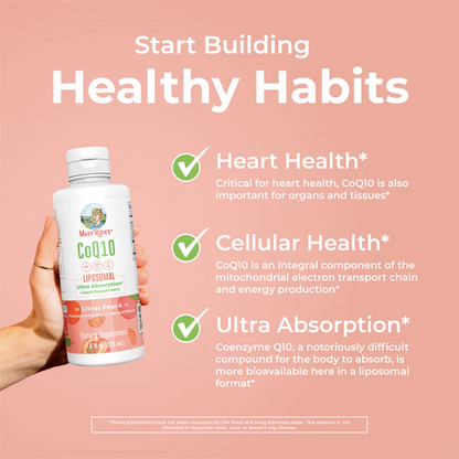 CoQ10 Liposomal, Melocotón Cítrico, (7.5 fl oz/225ml), Mary Ruth´s