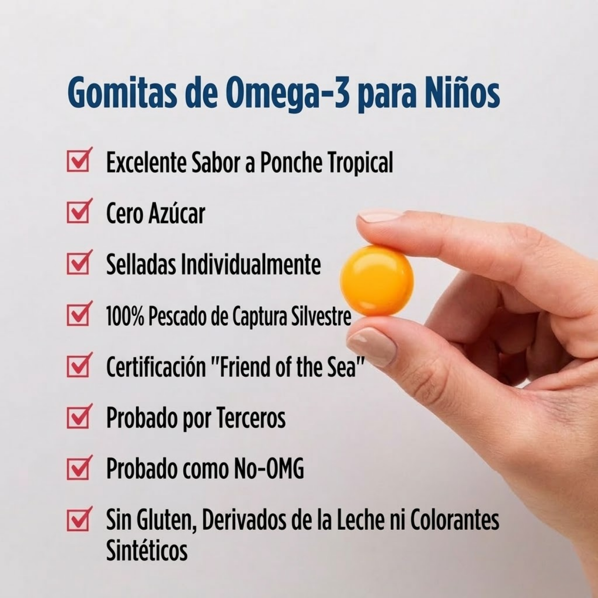 DHA Para Niños Sabor Ponche Tropical, Sin Azúcar (30 Gomitas), Nordic Naturals
