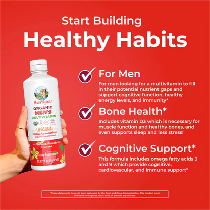 Multivitamínico Liposomal Orgánico para Hombres (15.22 oz/450ml), Mary Ruth´s