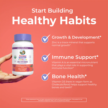 Multivitamínico para Infantes, Bayas Mixtas y Cereza, Org, (60 gomitas), Mary Ruth´s