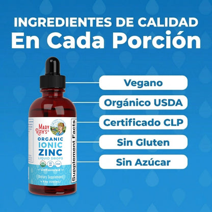 Zinc iónico líquido (120ml) / Zinc Drops, Unflavored, Org, (4oz)