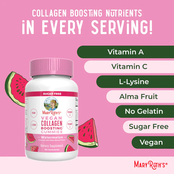 Gomitas potenciadoras de colágeno/ Collagen Boosting Gummies, Watermelon, 90 ct