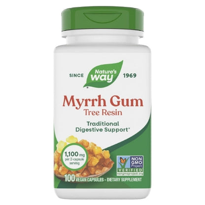 Goma de Mirra - Resina de Árbol - 1,100mg - 100 Cápsulas Veganas