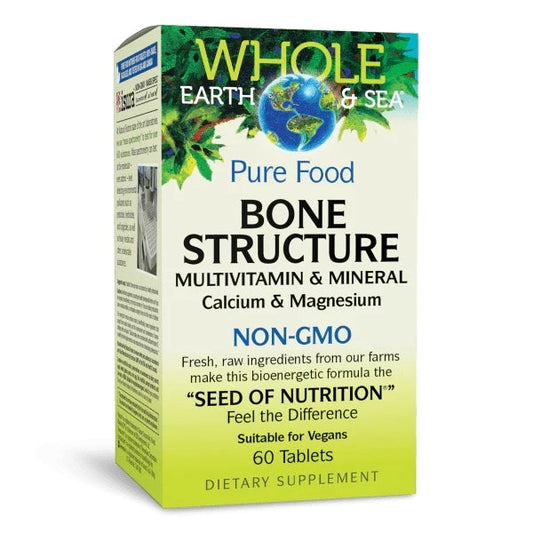 Whole Earth & Sea® Multivitaminico & Mineral para la Estructura Osea 60 tab, Natural Factors