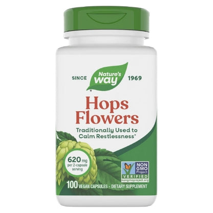 Lúpulo - Flores - 620mg - 100 Cápsulas Veganas