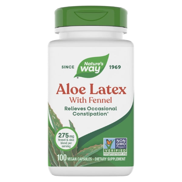 Aloe - Látex con Hinojo - 140mg - 100 Cápsulas Veganas