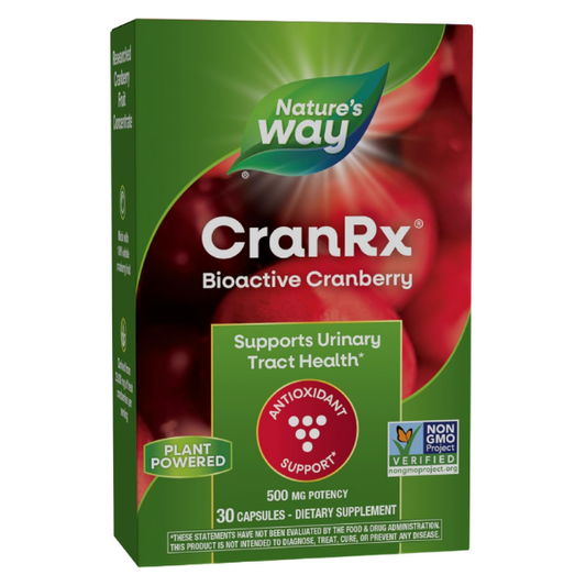 CranRx Arándano Rojo Bioactivo - Salud Urinaria - 500mg - 30 Cápsulas Vegetales