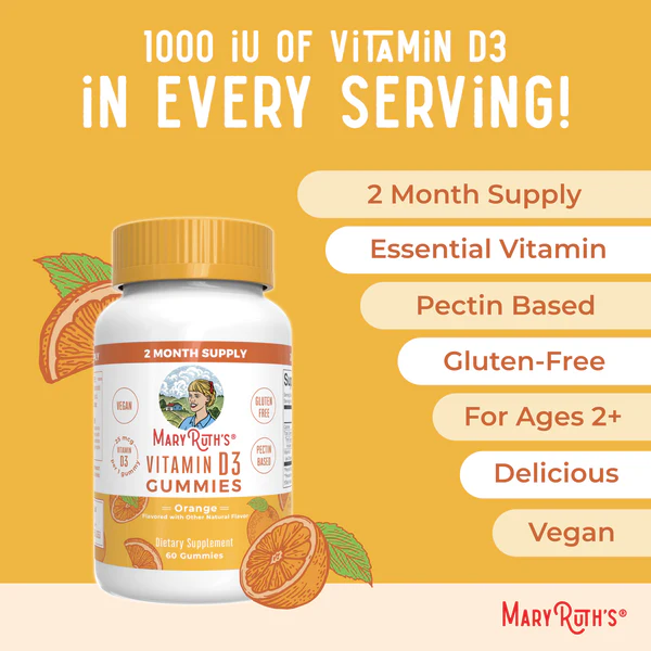 Vitamina D3 en gomitas / Vitamin D3 Gummies, Lemon Strawberry Orange, 60 ct