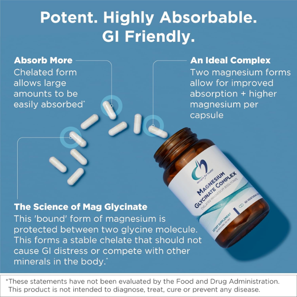 complejo de glicinato de magnesio  (60 veg caps) , Designs for Health