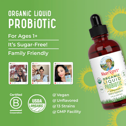 Probiótico Líquido Orgánico (120ml) / Probiotic Drops, Unflavored, Org, 4 oz