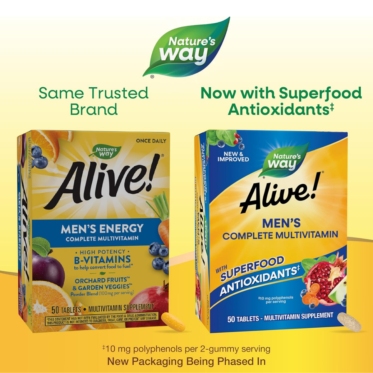 Alive!® Multivitaminico Energia Para Hombres (50 tabs), Nature's Way