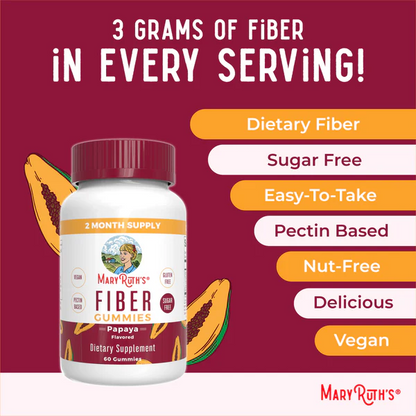 Fibra Sabor Papaya (60 gomitas), Mary Ruth´s