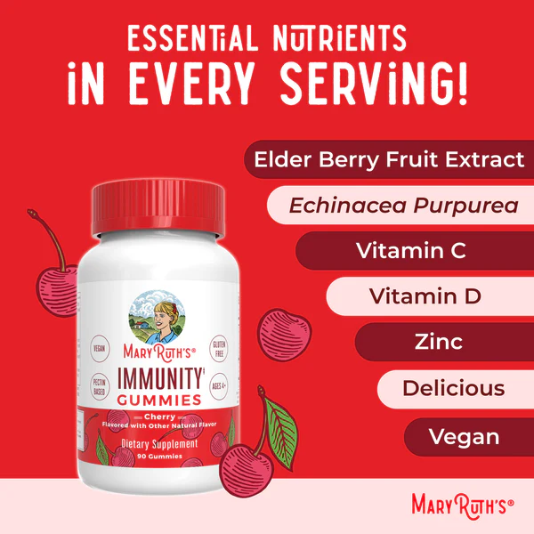 Inmunidad Gomitas, cereza 90gomitas / Immunity Gummies, Cherry, 90 ct